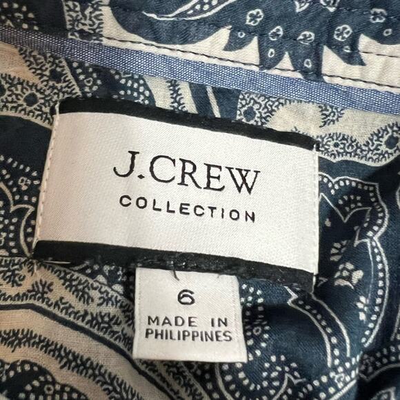 J.Crew Collection Classic Fit Ratti Midnight Paisley Button Down Shirt Size 6 - Picture 5 of 8
